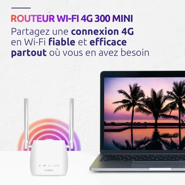 4G LTE Wifi-router - STRONG - 300 Mbps - Avtagbara antenner - Lätt att installera - RJ45