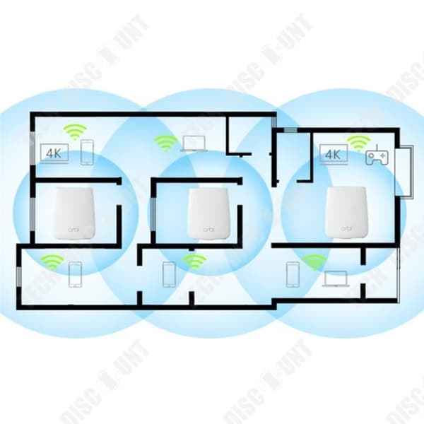TD® Parts NETGEAR ORBI mystery RBK23 stor villa trådlös router MESH nätverksuppsättning tri-frekvens distribution