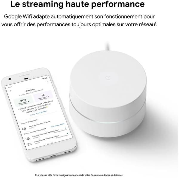 Trådlös router - GOOGLE - Nest Wifi - Trådlös förlängningsläge - 2,4 Ghz/5 Ghz - Vit- USED