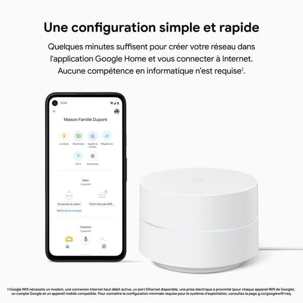 Trådlös router - GOOGLE - Nest Wifi - Trådlös förlängningsläge - 2,4 Ghz/5 Ghz - Vit- USED