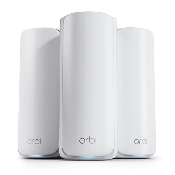 WiFi 7 Mesh-system - NETGEAR - Orbi RBE873 - Router + 2 satelliter - Täckning 600 m² - 150 enheter