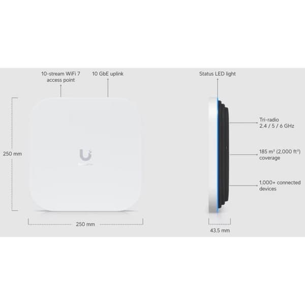 Åtkomstpunkt - UBIQUITI NETWORKS - Unifi E7 - Wi-Fi 2.4/5 GHz - PoE - Fjärrhantering