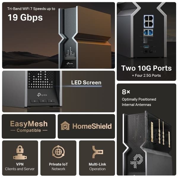 TPLINK BE19000 Tri Band Wi-Fi