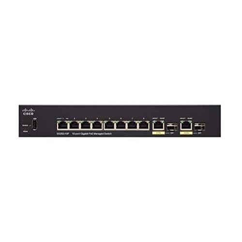 Cisco SMALL BUSINESS SG350-10P - SWITCH - L3 - MANAGERAD - 8 X 10/100/1000 (POE+) + 2 X KOMBO GIGABIT SFP - BORDS - POE+ (62 W)- USED