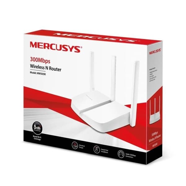 Wifi Router N 300 - MERCUSYS MW305R - 3 antenner 5 dBi - Plug & Play - Ingen konfiguration krävs