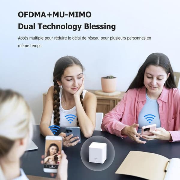 Tenda Nova Mesh EX3 (2 Paket) - Intelligent AX1500 Wi-Fi Mesh Repeater, Mesh Wi-Fi med täckning av 2 till 3 rum