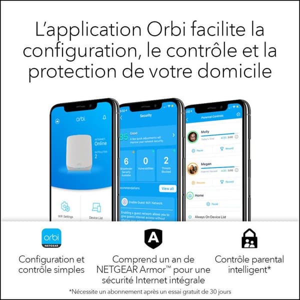 Netgear System Wifi 6 Orbi RBK763S AX5400 3-pack - 0606449161892