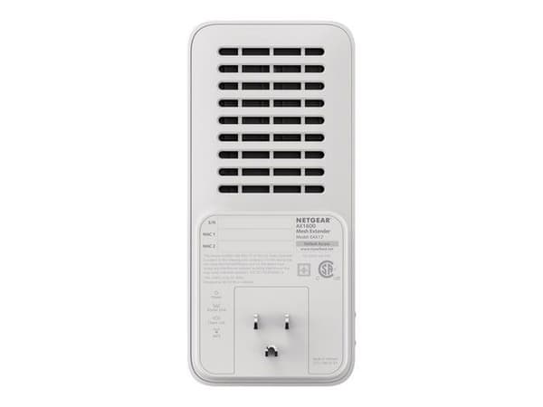Mesh Wifi 6-repeater - NETGEAR - EAX12 - Täckning upp till 100 m² - Hastighet 1200 Mbit/s - 2,4-5 GHz