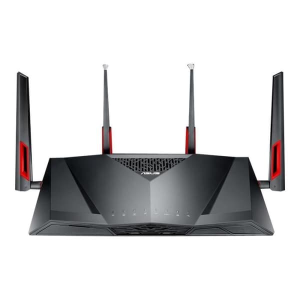 DSL-AC88U trådlös router - ASUS - ADSL-modem - 4-portars switch - GigE - 802.11a-b-g-n-ac - Dual-band Svart, Röd