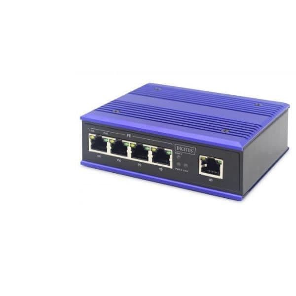 Fristående switch - Digitus by Assmann Poe Gb Industrial 4ports Switch Svart, Blå