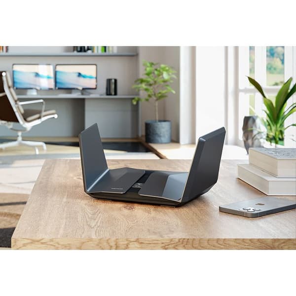 WiFi-router - Netgear - Nighthawk AX12 (RAXE500) - Wi-Fi 6E - 10,8 Gbit/s - 12 samtidiga strömmar Svart