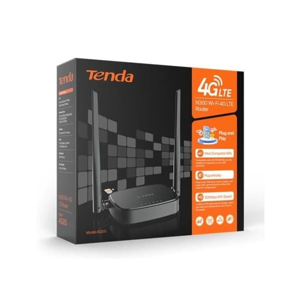 Tenda N300 Wi-Fi 4G LTE 4G05 Router - Kompatibel med smartphones - 2,4 GHz frekvensband