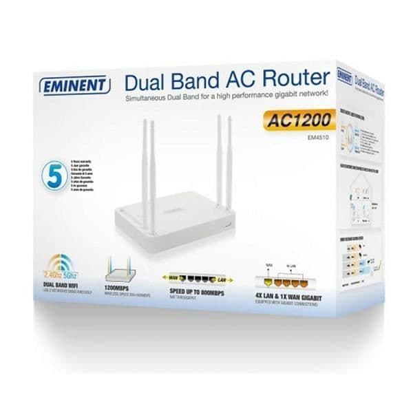 Eminent EM4510 Wifi AC1200 Router 4 x 4 dBi