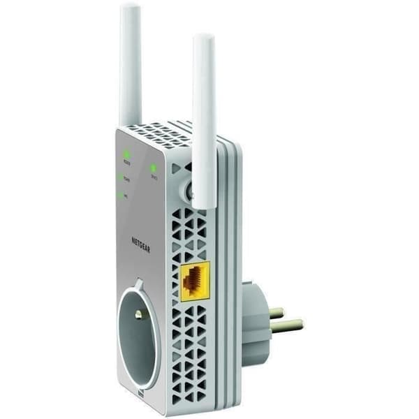 NETGEAR EX3800 AC750 WiFi Repeater, WiFi Booster, Integrerat eluttag, Kompatibel med alla boxar
