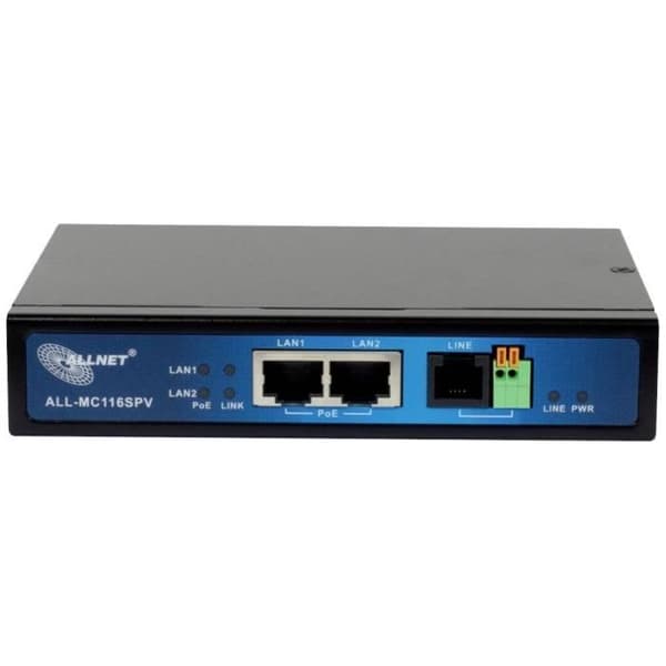 VDSL2-modem - ALLNET - ALL-MC116SPV-VDSL2 - PoE - 2-portsswitch - Ohanterad