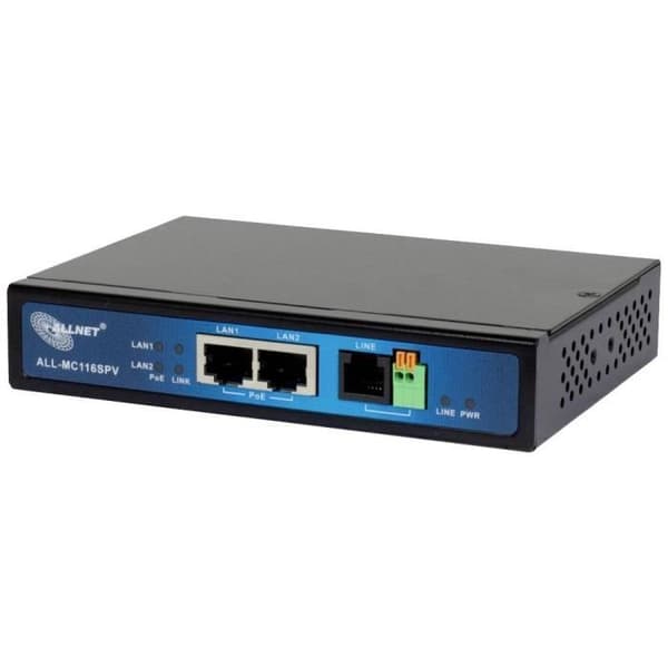 VDSL2-modem - ALLNET - ALL-MC116SPV-VDSL2 - PoE - 2-portsswitch - Ohanterad