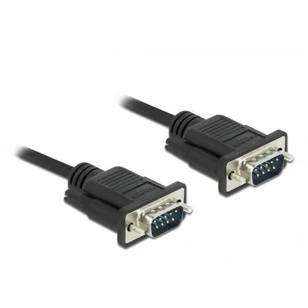 DELOCK seriell kabel - 3m - RS-232 Sub-D9 - Svart