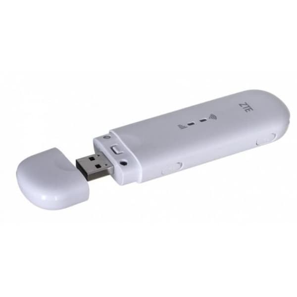 ZTE Router, LTE CAT.4 DL USB-modem upp till 150Mb/s, 2,4GHz WiFi, TS-9 extern antennutgång - MF79U Vit