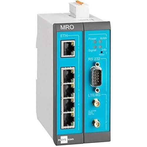 Insys MRO-L200 10019400 allt-i-ett smart router Ethernet, RS 232 12 V/DC, 24 V/DC 1 st. Blå, Grå, Vit