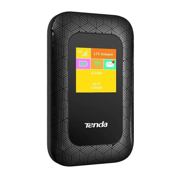 TENDA 4G185 Bärbar Router 4G LTE Wi-Fi 6 Svart, Nano SIM, USB-C, 150 Mbit/s