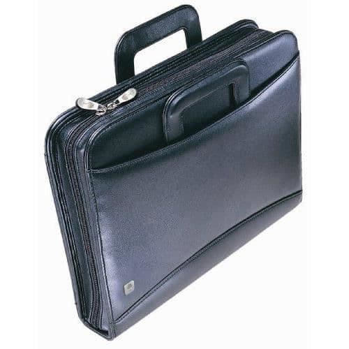 Konferensmapp med handtag - Collins - BT001 - Svart - Syntet - 4 ringar