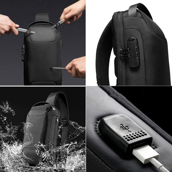 INF Crossbody-taske med vandafvisende stof
