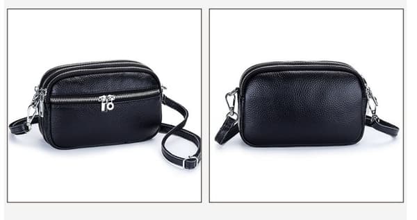 INF Ny crossbody-taske med tre lynlåse til kvinder