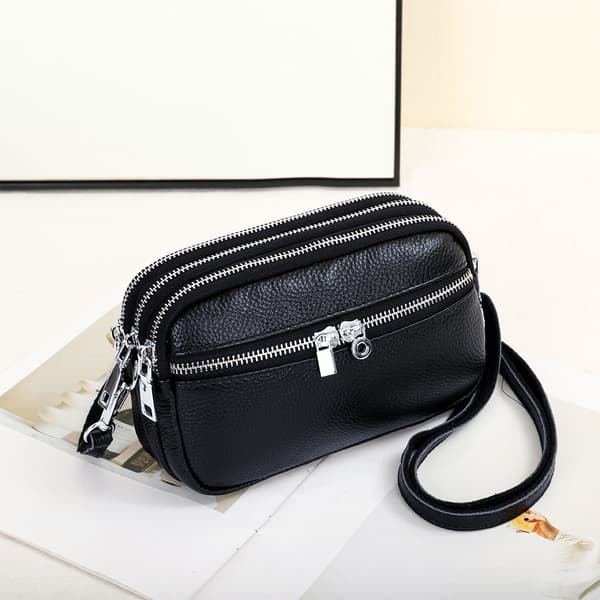 INF Ny crossbody-taske med tre lynlåse til kvinder