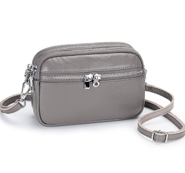 INF Ny crossbody-taske med tre lynlåse til kvinder