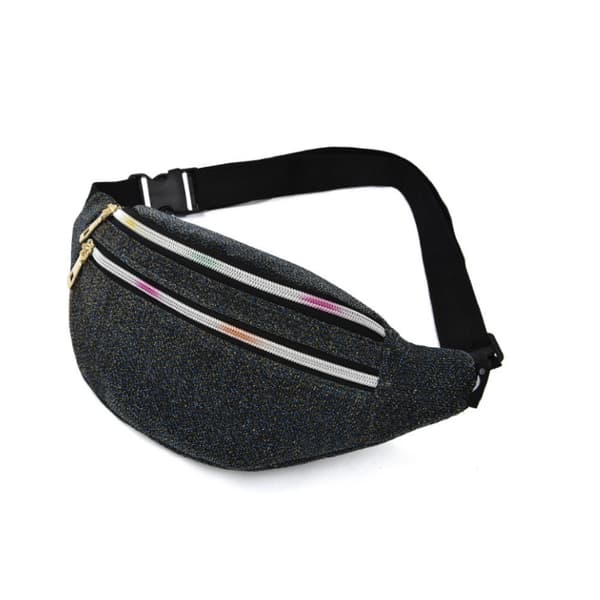 INF Nylon Crossbody skulderveske med dobbel glidelås