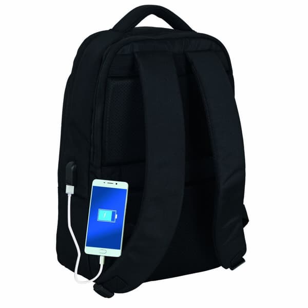 USB-liitännällä varustettu reppu kannettavalle tietokoneelle ja tabletille The Mandalorian Musta