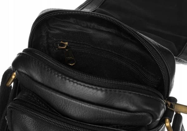 Miesten nahkainen matkalaukku ulkoisella vetoketjutaskulla - Peterson