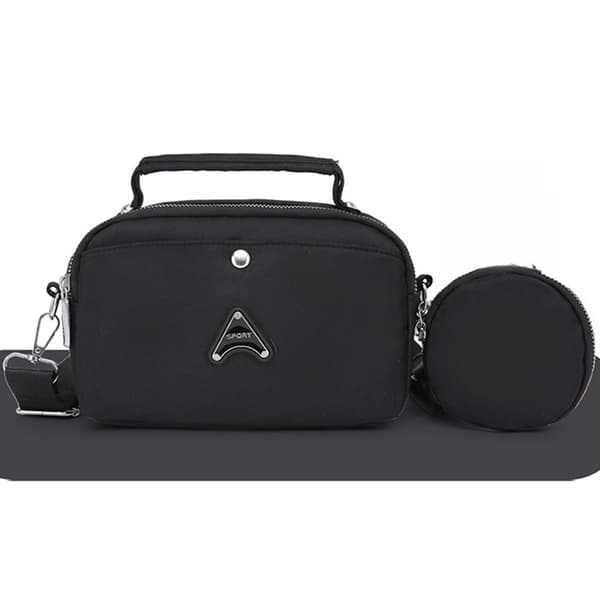 INF Mångsidig axelväska i nylon, Crossbody-väska med flera fack 0