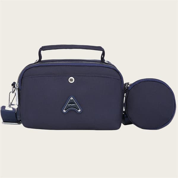 INF Alsidig nylon skuldertaske, multi-rums crossbody tote 0