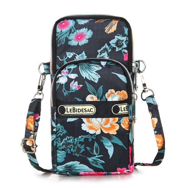 INF Stilig crossbody-telefonveske for kvinner med blomstertrykk