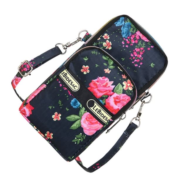 INF Stilfuld crossbody-telefontaske til kvinder med blomsterdesign