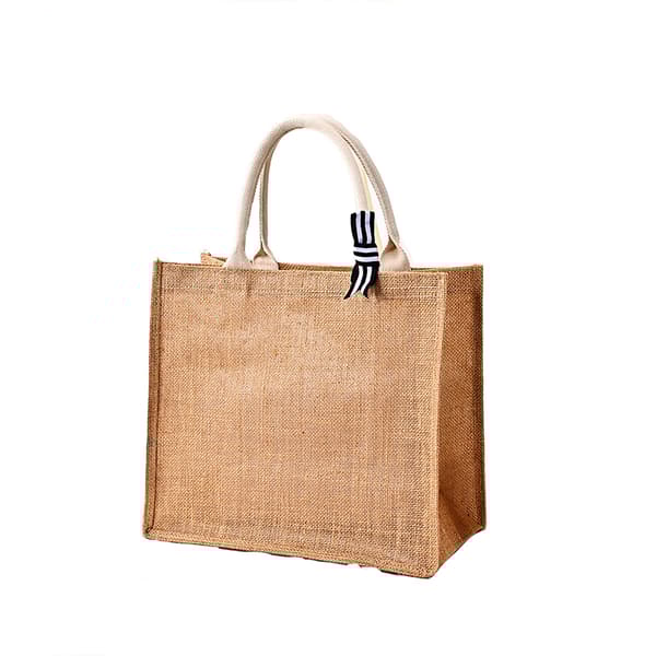 INF Totebag i bomullslerret Hvite håndtak Model 2