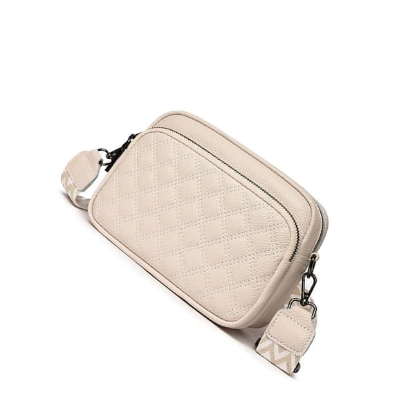 INF Chic Quiltet Læder Skuldertaske - Hvid