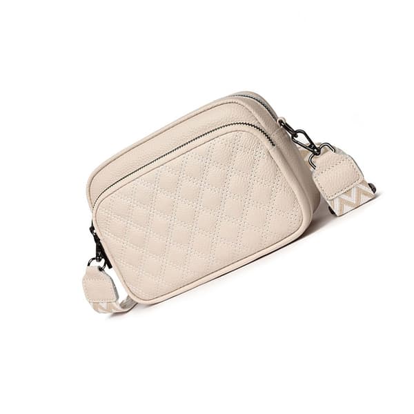 INF Chic Quiltet Læder Skuldertaske - Hvid