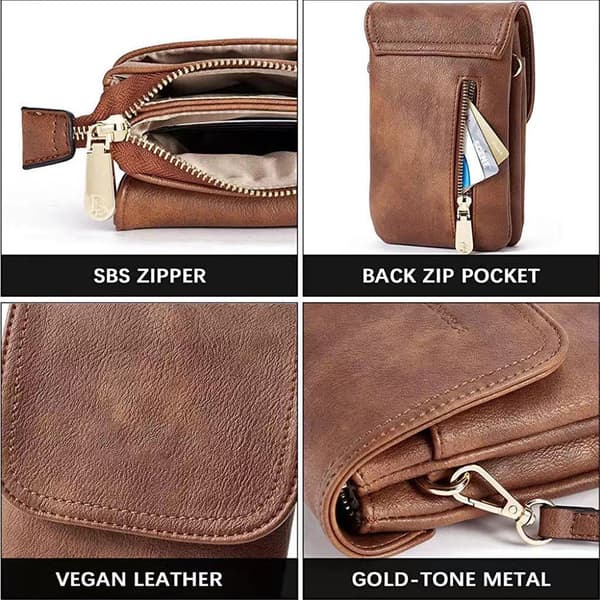 INF Crossbody telefonveske for kvinner, lommebokveske med flere kortspor i PU-skinn