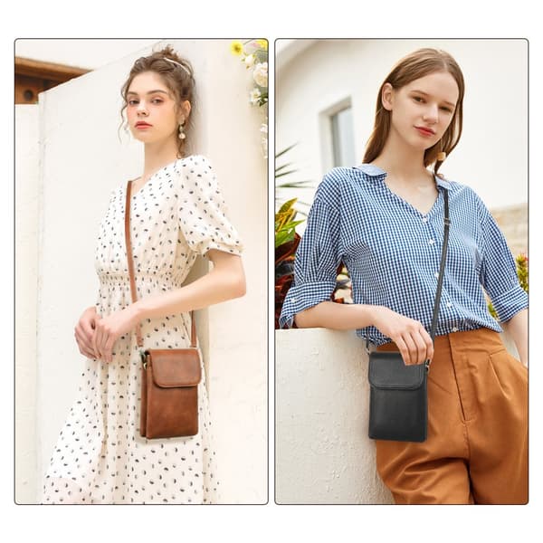 INF Crossbody telefonveske for kvinner, lommebokveske med flere kortspor i PU-skinn