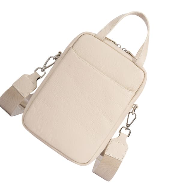 INF Stilig off White Leather Crossbody telefonveske for kvinner