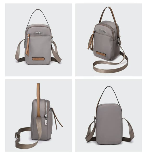 INF Naisten pieni crossbody-laukku, nailoninen puhelinlaukku säädettävällä hihnalla