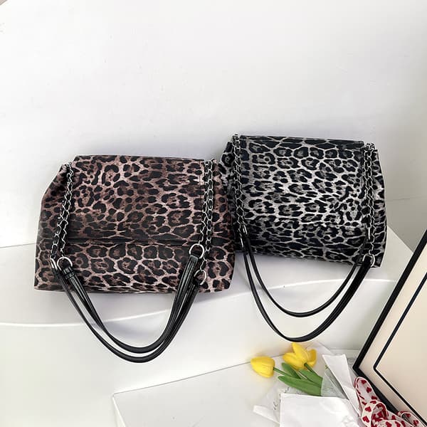 INF Leopardprint skulderveske
