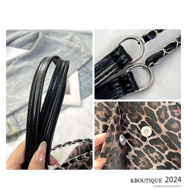 INF Leopardprint skulderveske