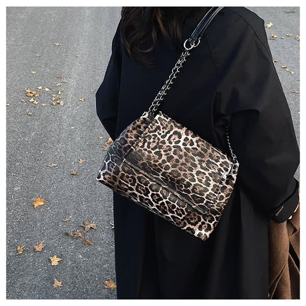 INF Leopardprint skulderveske
