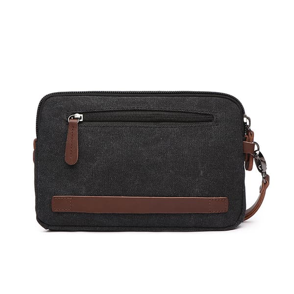 INF Herre Canvas Clutch Veske, Stor Glidelås Clutch Veske for Menn