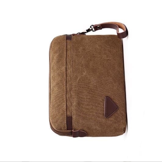 INF Herre Canvas Clutch Veske, Stor Glidelås Clutch Veske for Menn