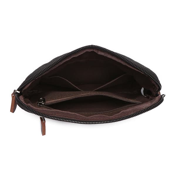 INF Miesten kangasclutchi, iso vetoketjullinen clutch-laukku miehille