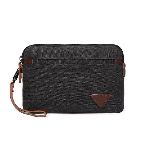 INF Herre Canvas Clutch Veske, Stor Glidelås Clutch Veske for Menn